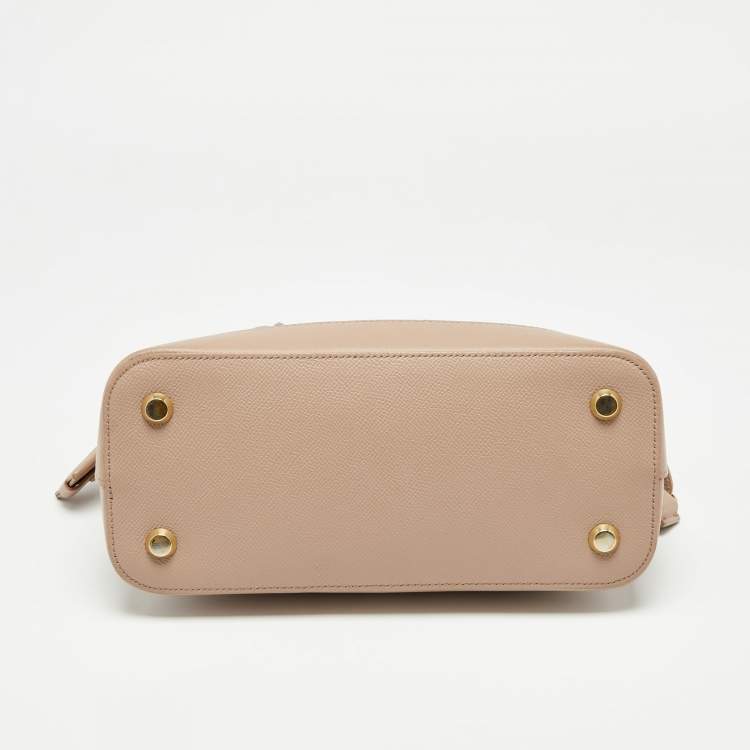 Pre Owned Balenciaga Beige Leather Small Ville Logo Satchel