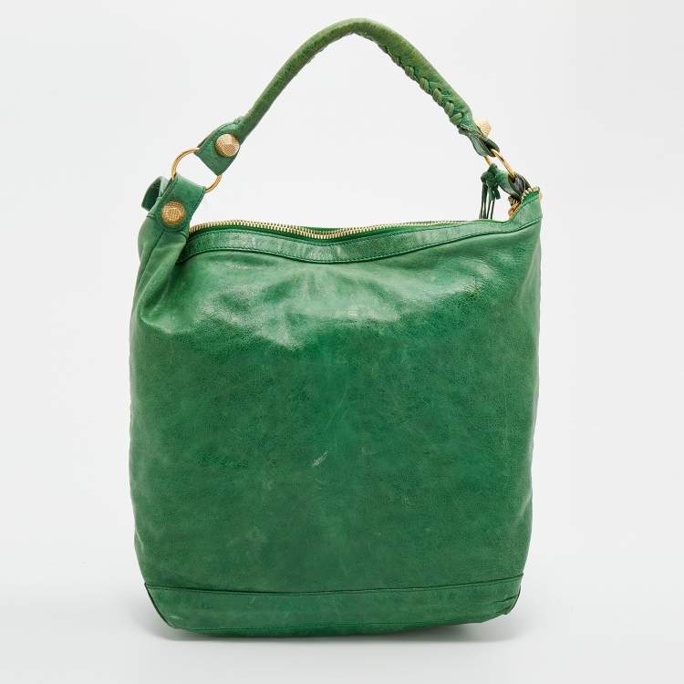 مملوكة مسبقًا Balenciaga Green Leather Arena GGH Giant 21 Classic Day Bag