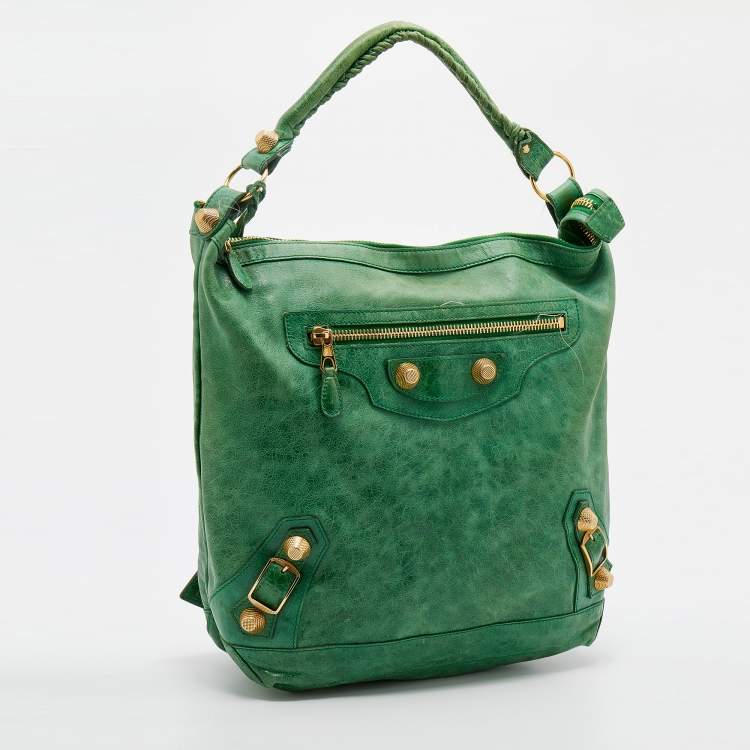 مملوكة مسبقًا Balenciaga Green Leather Arena GGH Giant 21 Classic Day Bag