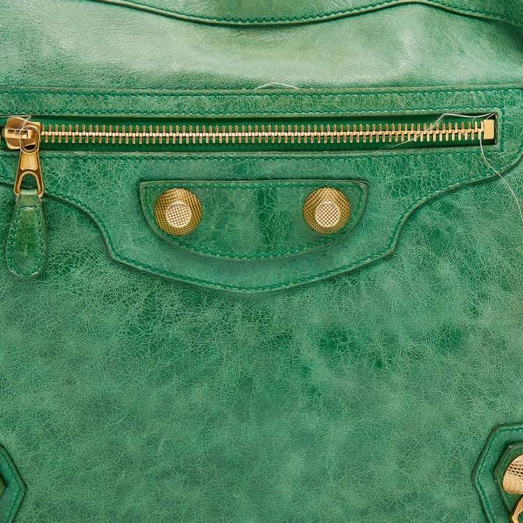 مملوكة مسبقًا Balenciaga Green Leather Arena GGH Giant 21 Classic Day Bag