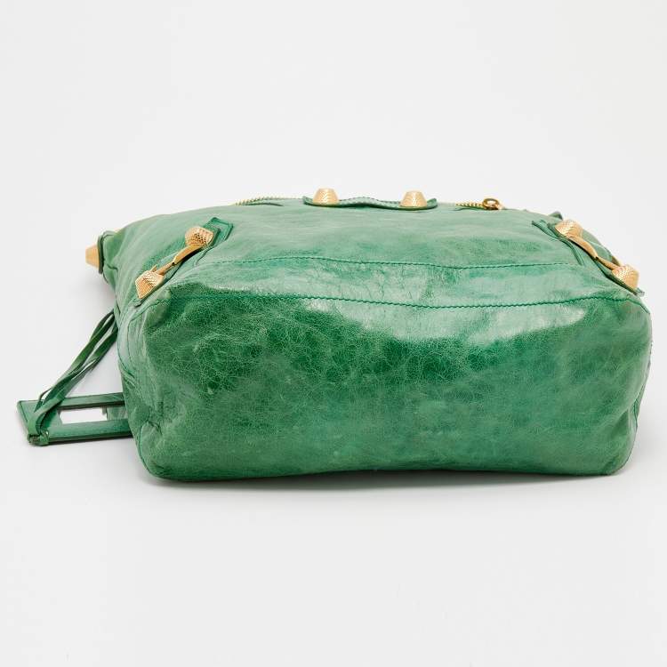 مملوكة مسبقًا Balenciaga Green Leather Arena GGH Giant 21 Classic Day Bag