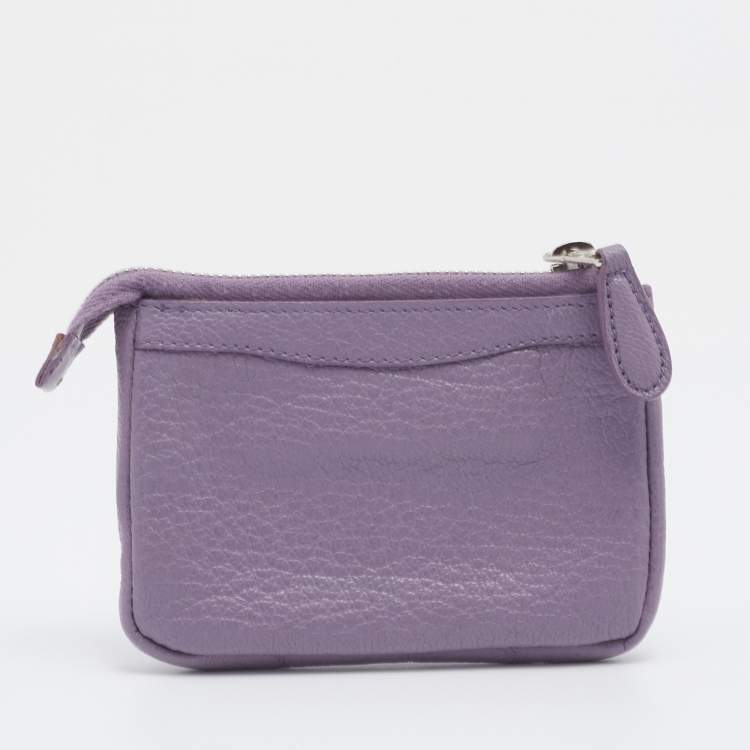 Pre Owned Balenciaga Lilac Leather Classic Porte Monnaie Zippy Coin Purse