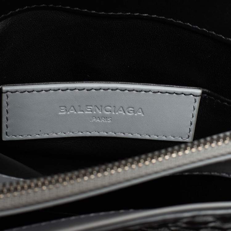 Pre Owned Balenciaga Tri Color Leather and Python Le Dix Cartable Top Handle Bag