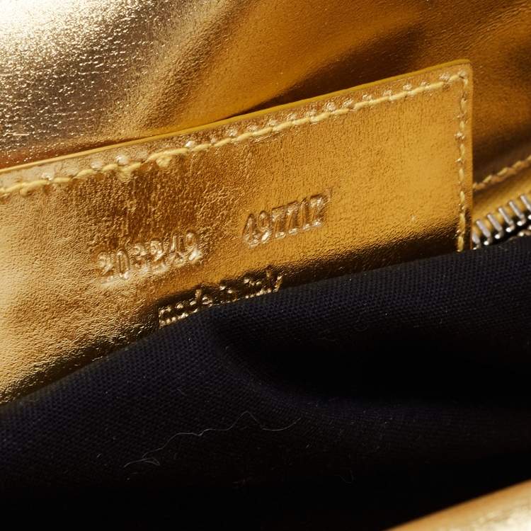Pre Owned Balenciaga Metallic Gold Leather PM Bowling Bag