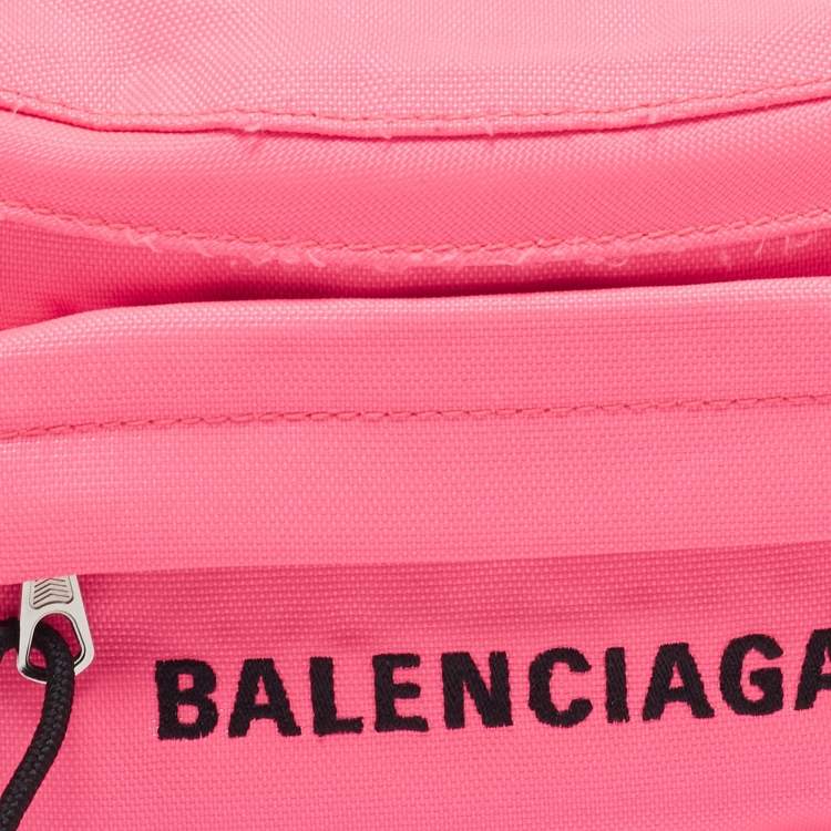 Pre Owned Balenciaga Neon Pink Nylon Everyday Belt Bag