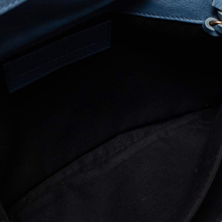 Pre Owned Balenciaga Blue Leather GGH Envelope Clutch 
