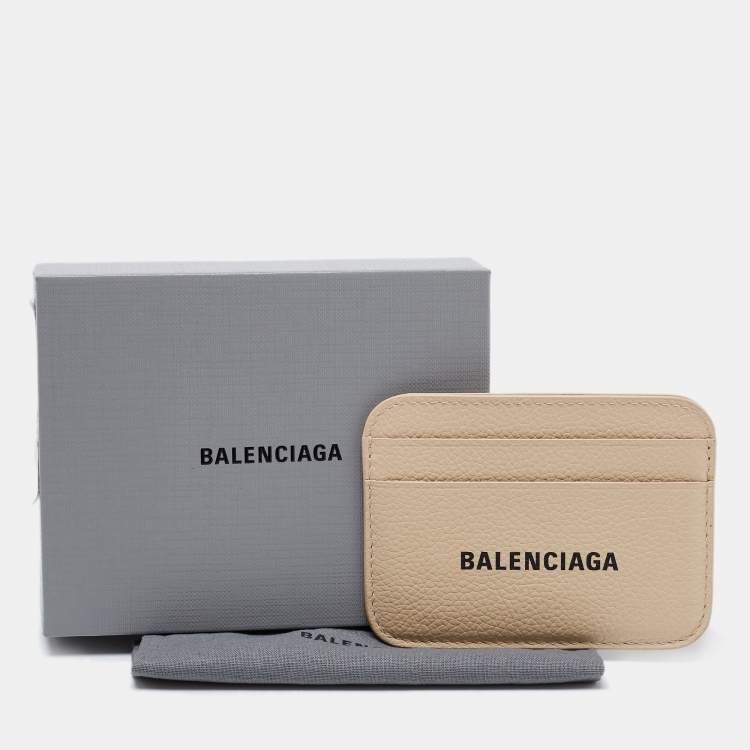 Pre Owned Balenciaga Beige Leather Everyday Card Holder 