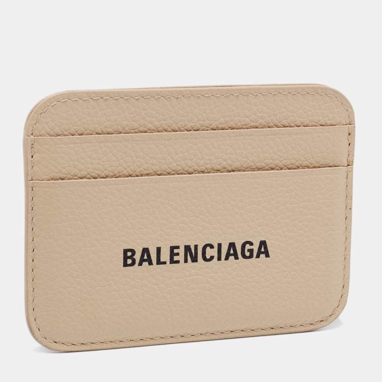 Pre Owned Balenciaga Beige Leather Everyday Card Holder 