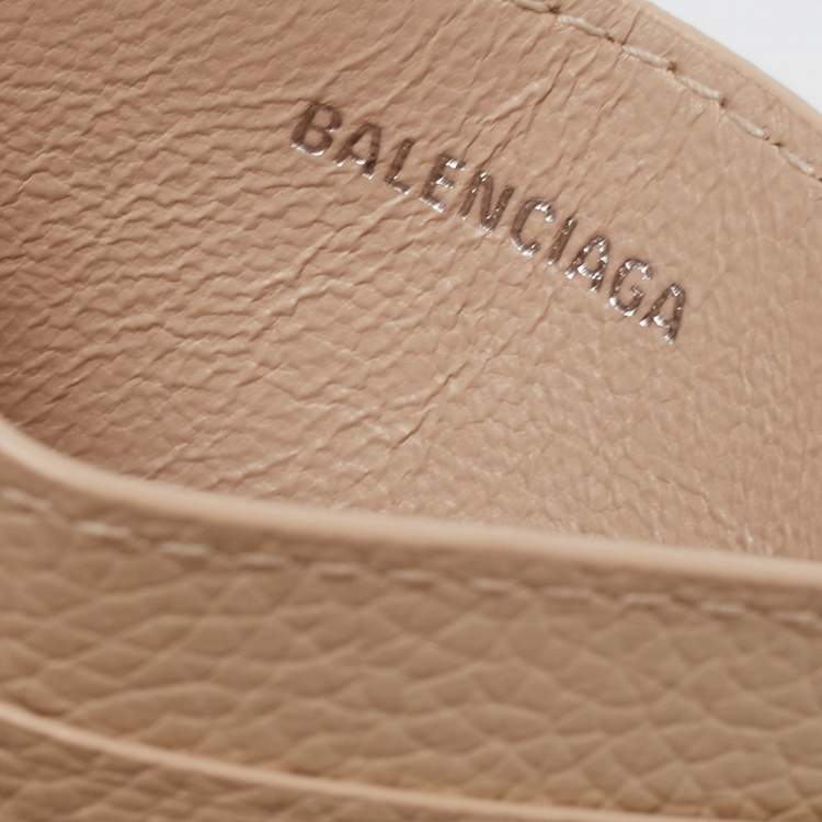 Pre Owned Balenciaga Beige Leather Everyday Card Holder 