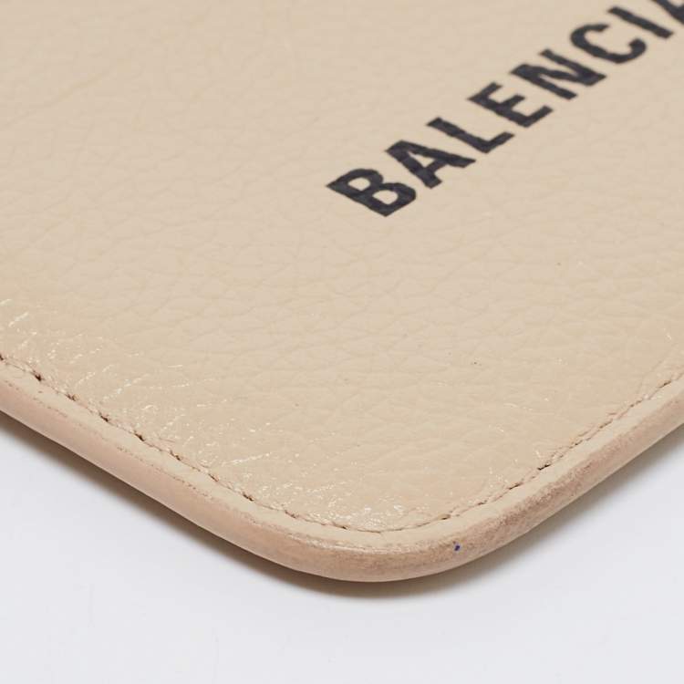 Pre Owned Balenciaga Beige Leather Everyday Card Holder 
