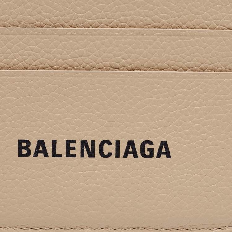 Pre Owned Balenciaga Beige Leather Everyday Card Holder 