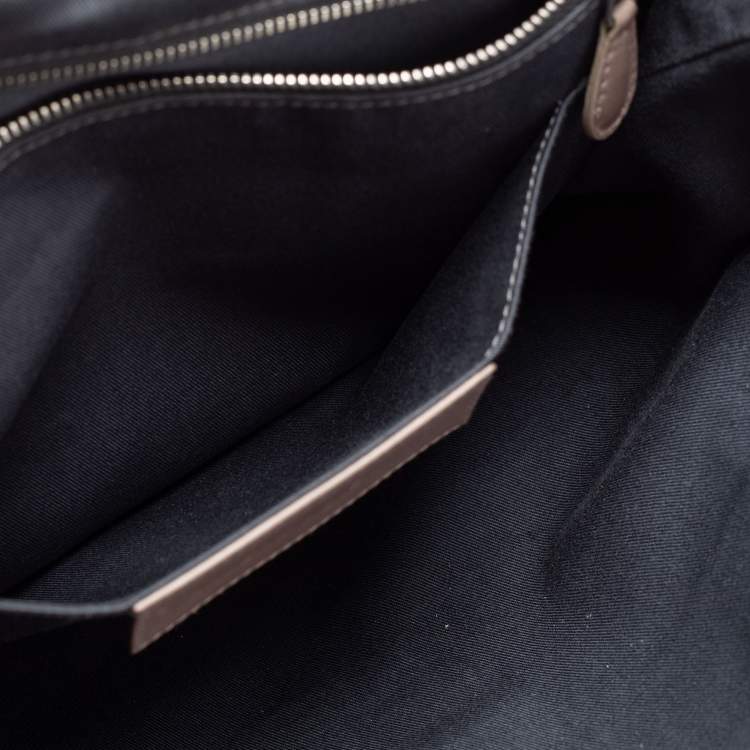 Pre Owned Balenciaga Grey Pleated Leather and Suede Cerche Top Handle Bag 