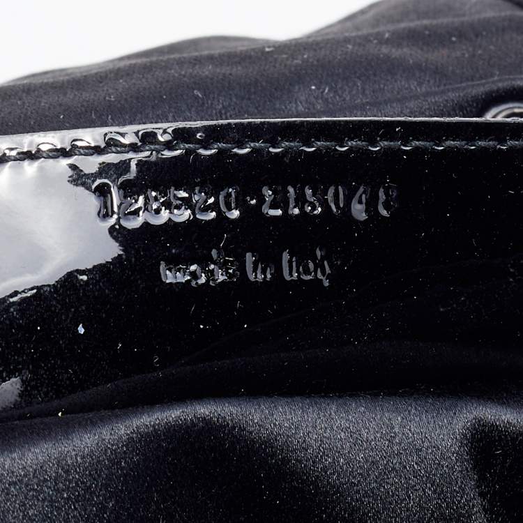 مملوكة مسبقًا Balenciaga Black Satin and Patent Leather Mini Chain Shoulder Bag