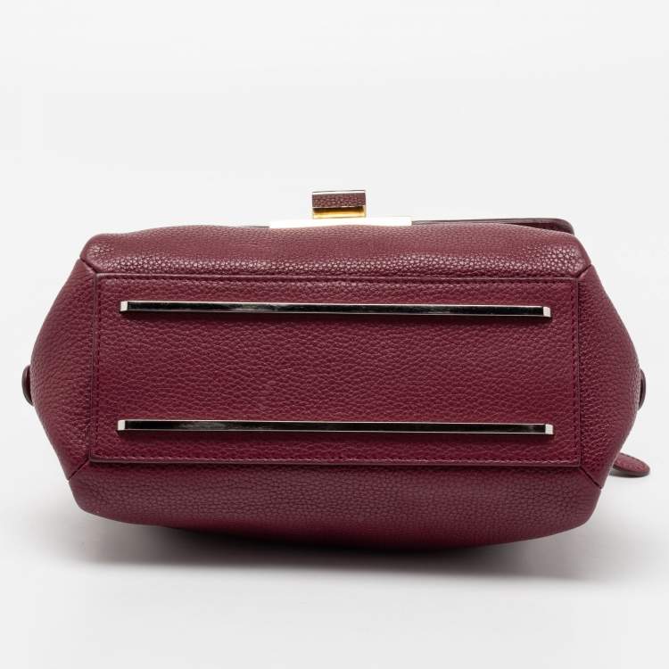 Pre Owned Balenciaga  Burgundy Leather  Le Dix Top Handle Bag