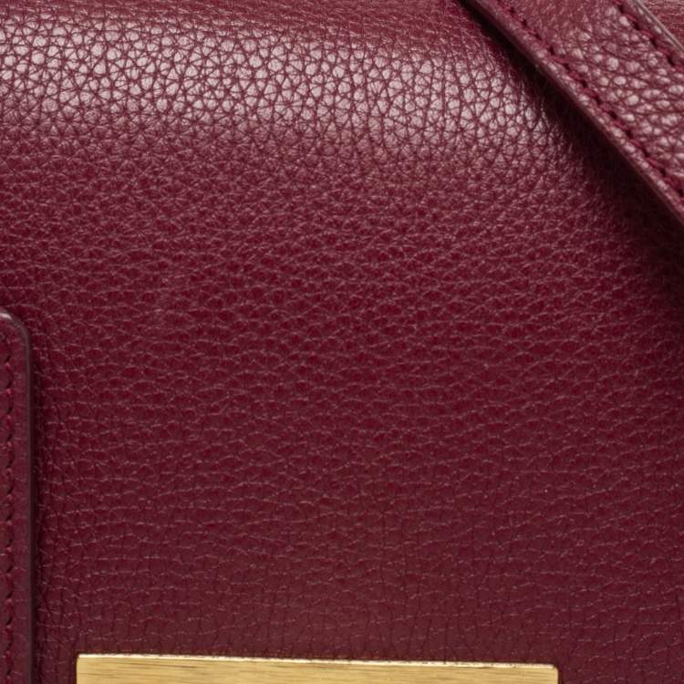 Pre Owned Balenciaga  Burgundy Leather  Le Dix Top Handle Bag