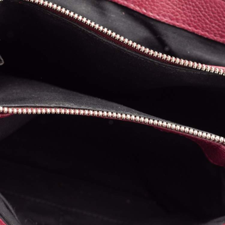 Pre Owned Balenciaga  Burgundy Leather  Le Dix Top Handle Bag