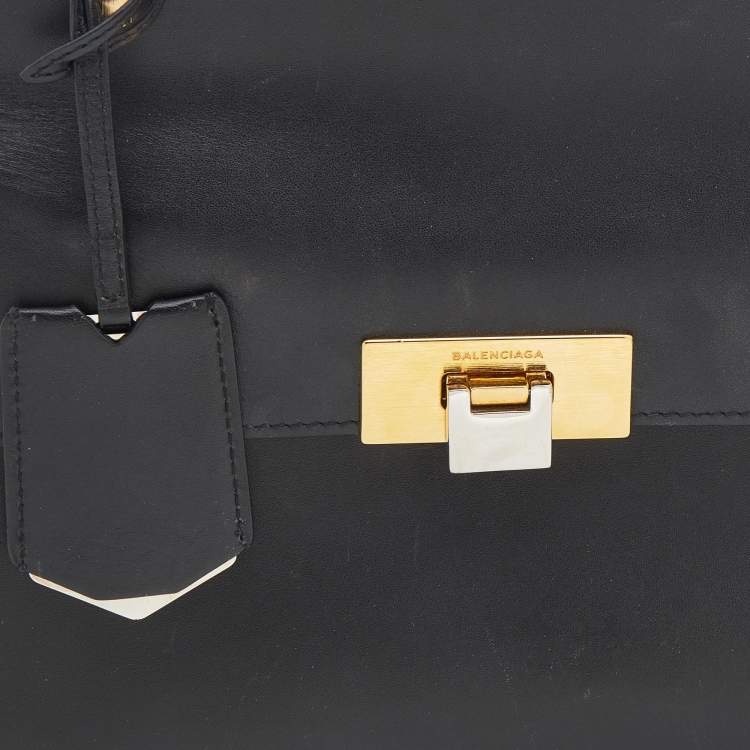 Pre Owned Balenciaga Black Leather Le Dix Cartable Top Handle Bag