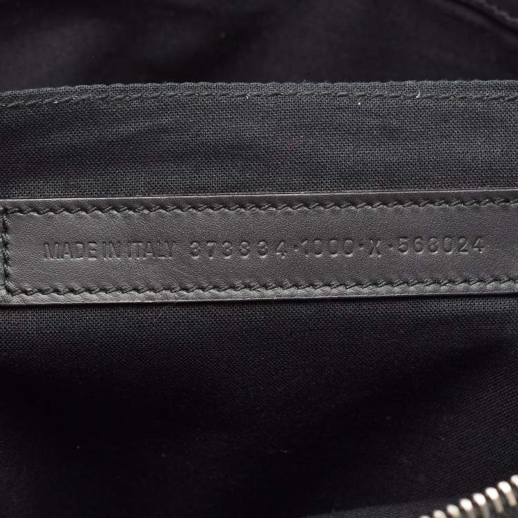 Pre Owned Balenciaga Black Canvas and Leather Medium Navy Clip Pouch