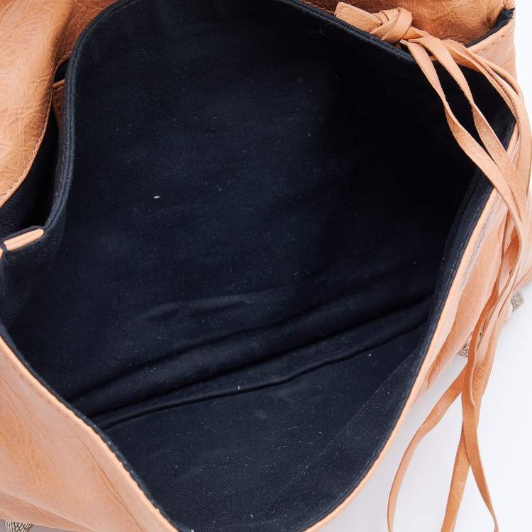 Pre Owned Balenciaga Light Orange Leather Giant 12 GGH Envelope Clutch
