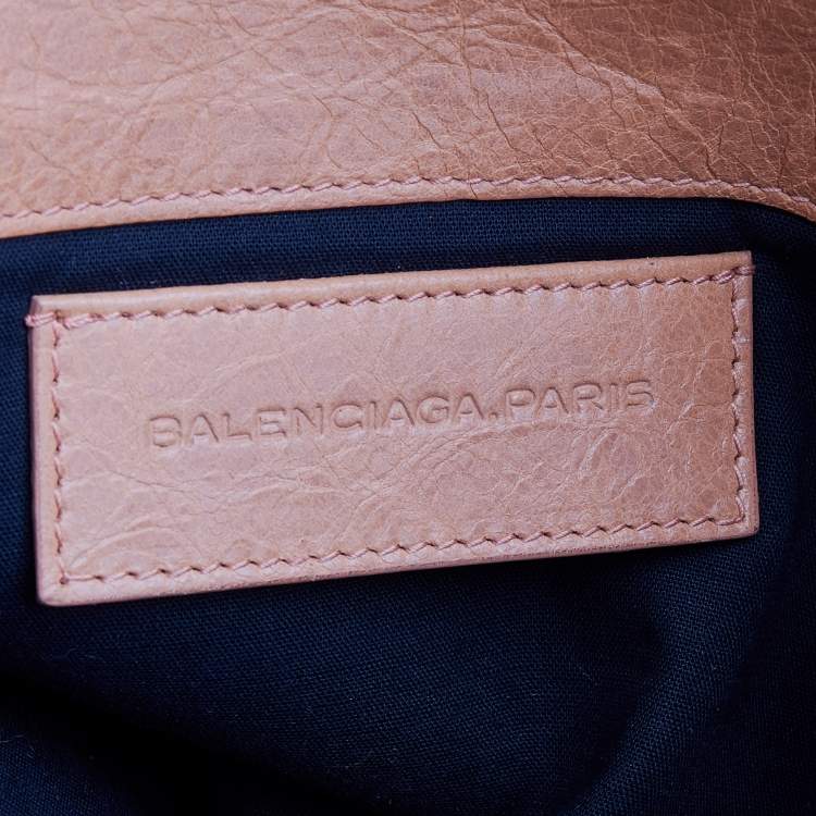 Pre Owned Balenciaga Light Orange Leather Giant 12 GGH Envelope Clutch
