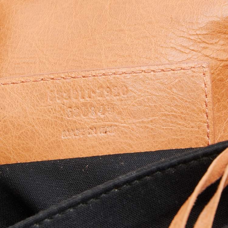 Pre Owned Balenciaga Light Orange Leather Giant 12 GGH Envelope Clutch