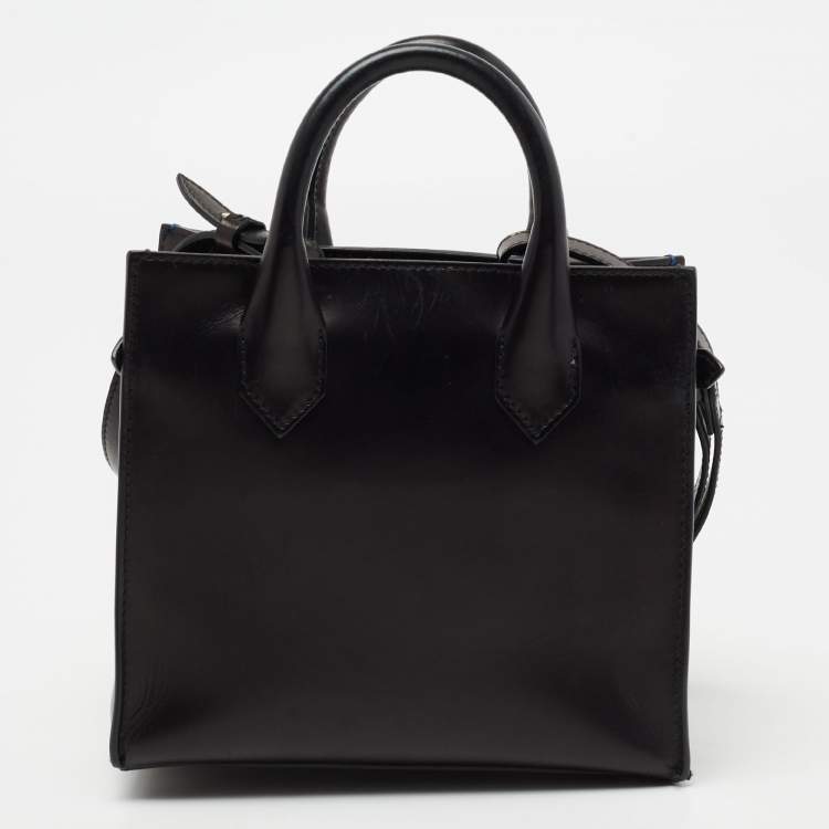 Pre Owned Balenciaga Blue/Black Python and Leather Mini Padlock All Afternoon Tote