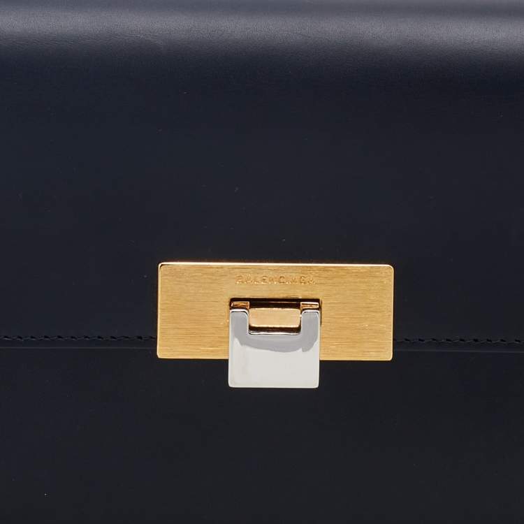Pre Owned Balenciaga Black Leather Le Dix Cartable Top Handle Bag