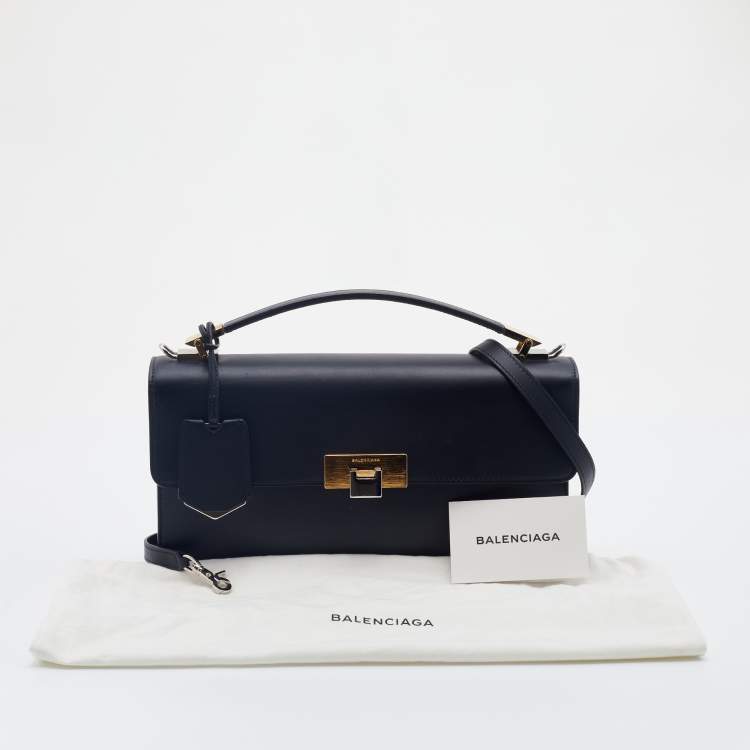 Pre Owned Balenciaga Black Leather Le Dix Cartable Top Handle Bag