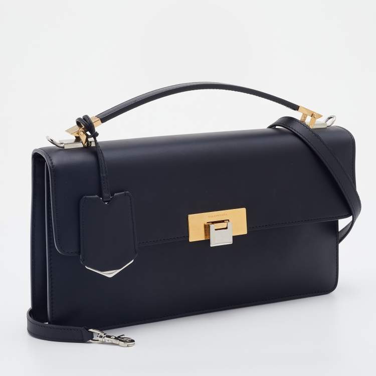 Pre Owned Balenciaga Black Leather Le Dix Cartable Top Handle Bag