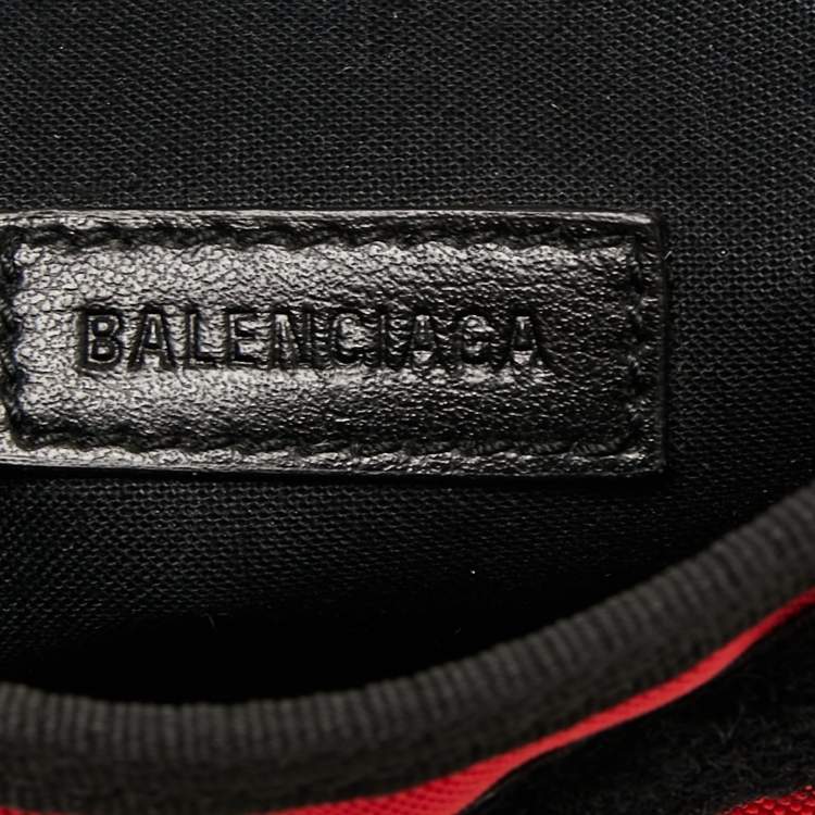 Pre Owned Balenciaga Black/Red Nylon Explorer Pouch Crossbody Bag