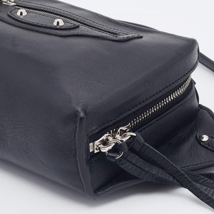 Pre Owned Balenciaga Black Leather Papier Belt Bag