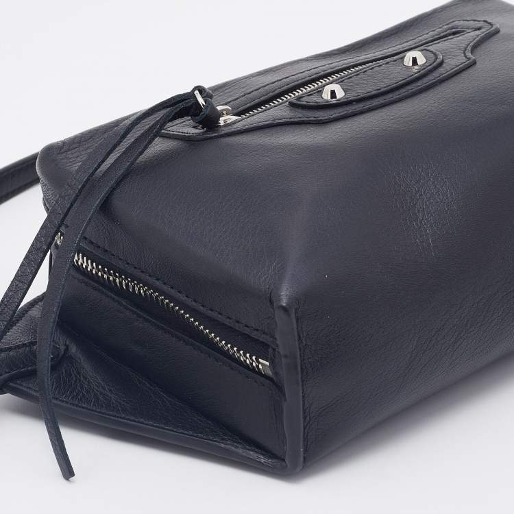 Pre Owned Balenciaga Black Leather Papier Belt Bag