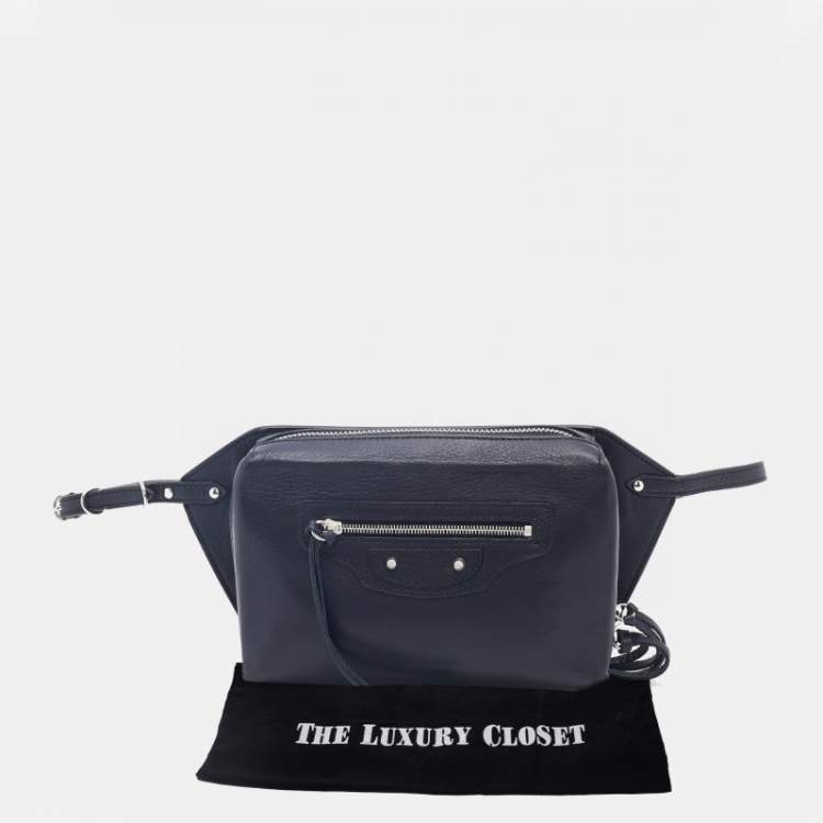 Pre Owned Balenciaga Black Leather Papier Belt Bag