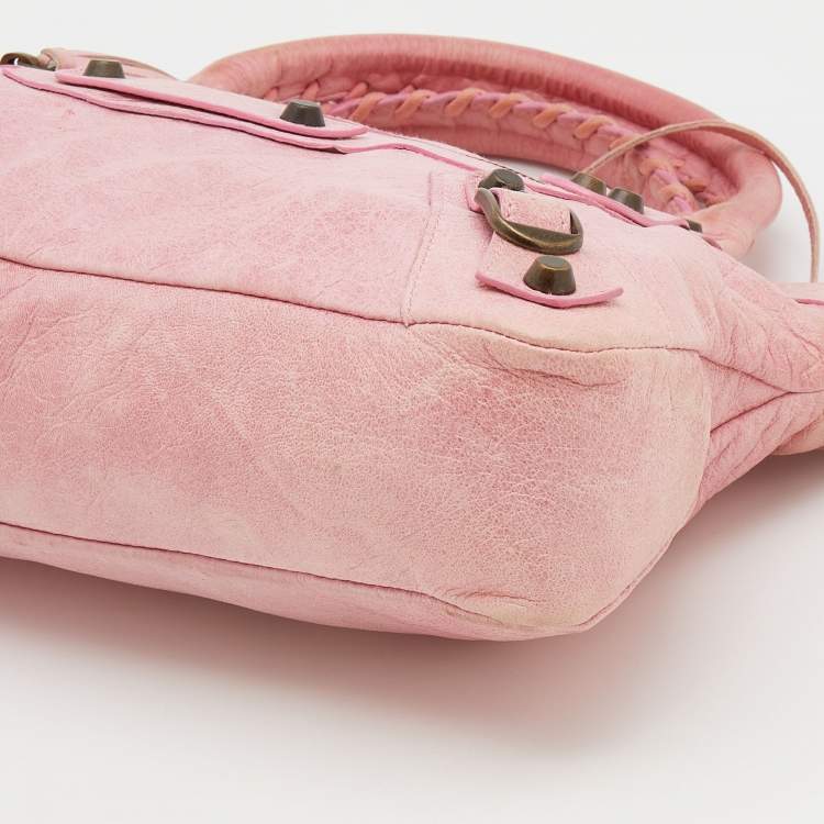 Pre Owned Balenciaga Pink Leather Classic First Tote