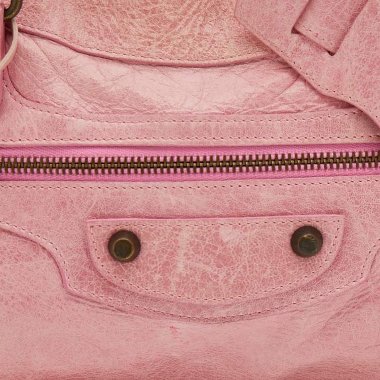 Pre Owned Balenciaga Pink Leather Classic First Tote