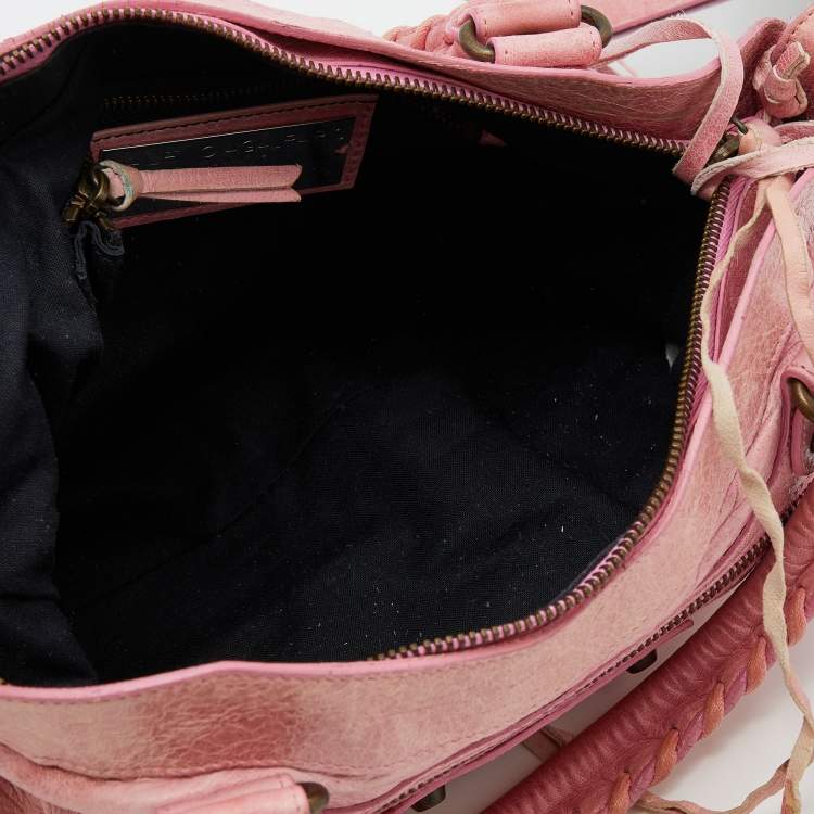 Pre Owned Balenciaga Pink Leather Classic First Tote