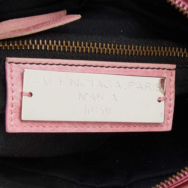 Pre Owned Balenciaga Pink Leather Classic First Tote