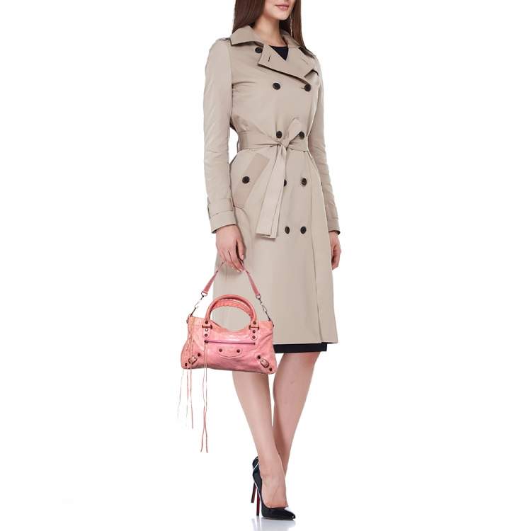 Pre Owned Balenciaga Pink Leather Classic First Tote