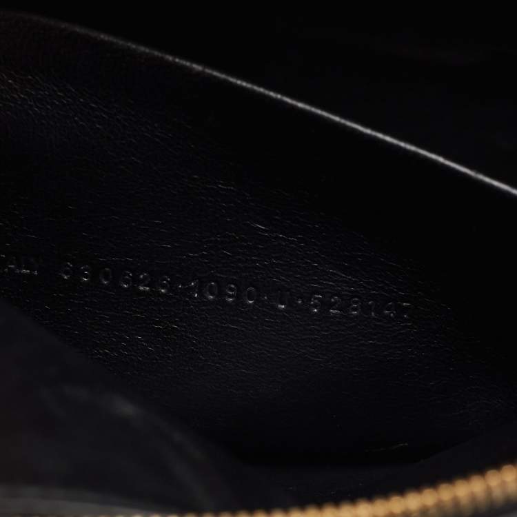Pre Owned Balenciaga Black Leather Logo Pouch