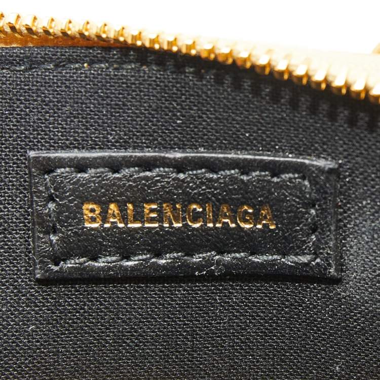 Pre Owned Balenciaga Metallic Gold Croc Embossed Leather Mini Ville Satchel
