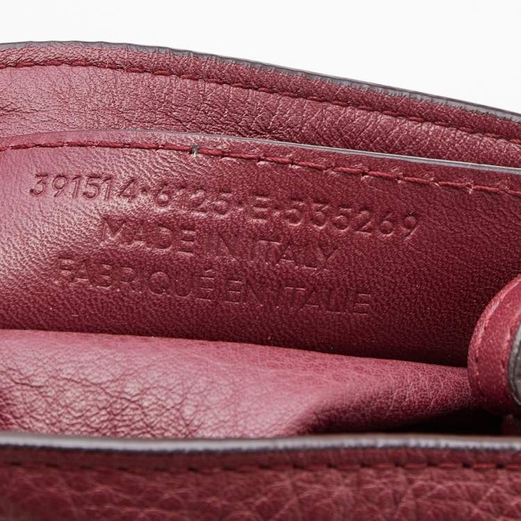 Pre Owned Balenciaga Burgundy Bordeaux Leather Papier Plate Bucket Bag