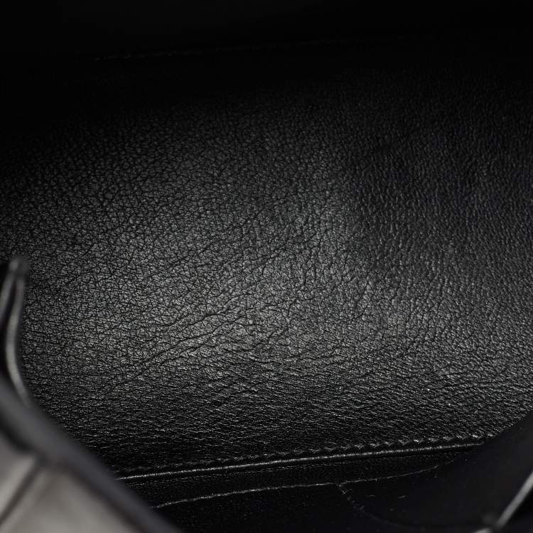Pre Owned Balenciaga Black Leather Hourglass Top Handle Bag