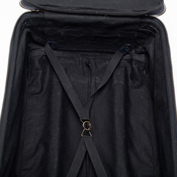Pre Owned Balenciaga Navy Blue Leather Classic Hardware Voyage Carry On Trolley