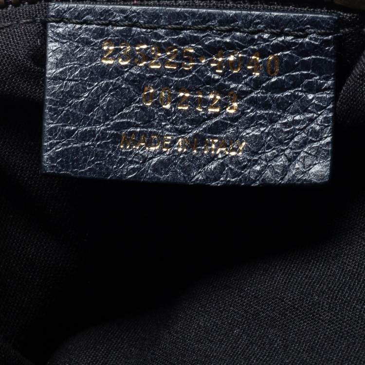 Pre Owned Balenciaga Navy Blue Leather Classic Hardware Voyage Carry On Trolley