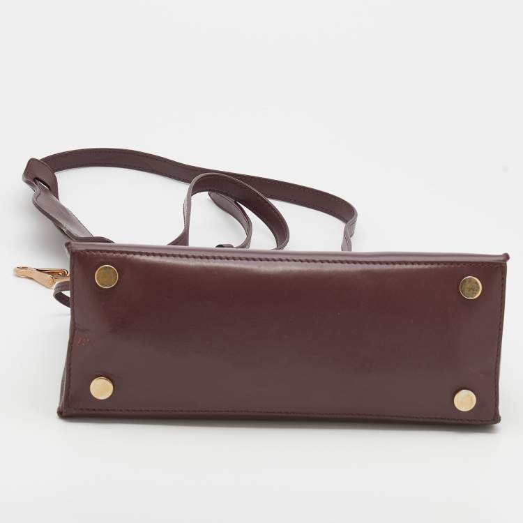 Pre Owned Balenciaga Burgundy Leather Top Handle Bag