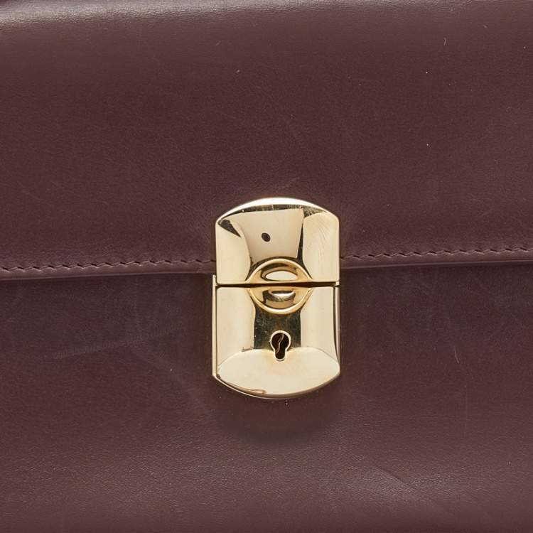 Pre Owned Balenciaga Burgundy Leather Top Handle Bag