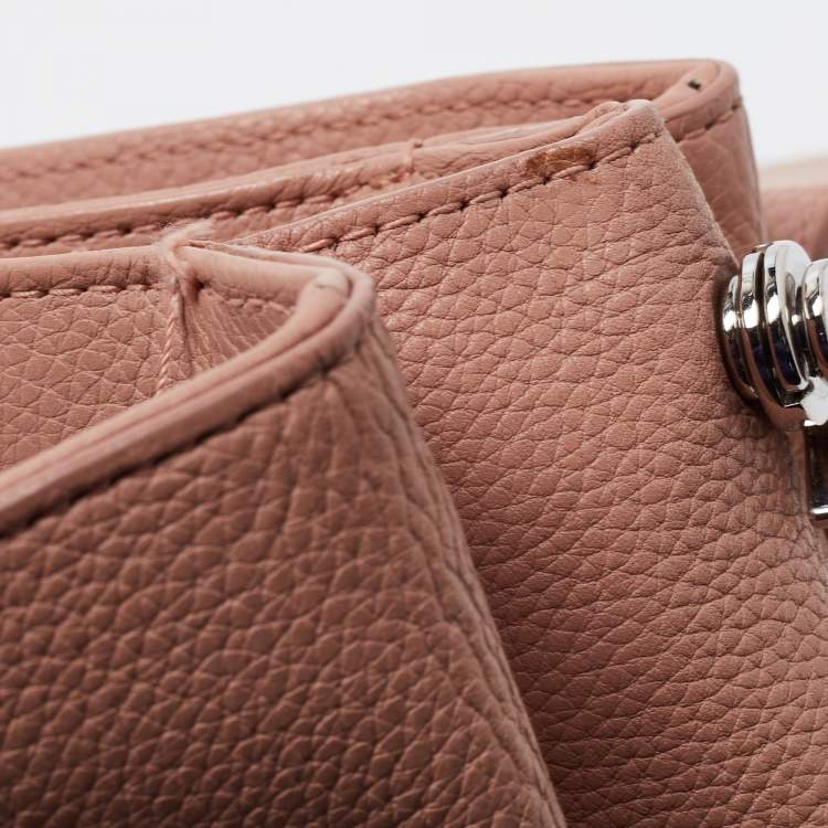 Pre Owned Balenciaga Peach Leather Le Dix Courrier Crossbody Bag