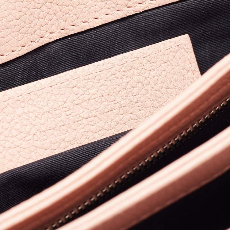 Pre Owned Balenciaga Peach Leather Le Dix Courrier Crossbody Bag