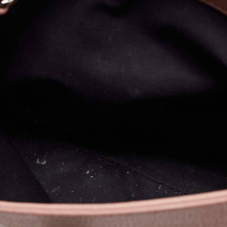 Pre Owned Balenciaga Peach Leather Le Dix Courrier Crossbody Bag