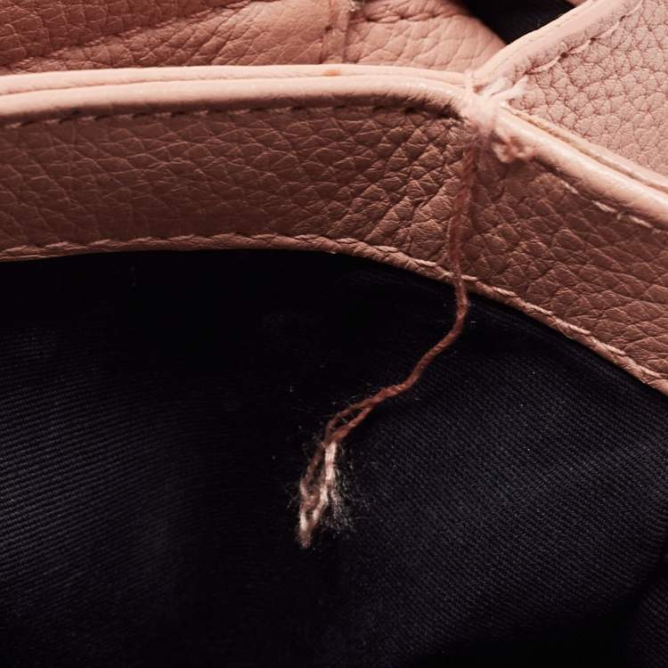 Pre Owned Balenciaga Peach Leather Le Dix Courrier Crossbody Bag